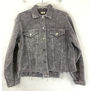POL Corduroy Jacket‎ Small Crop Fray Hem Distressed